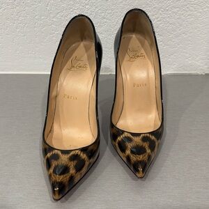 Christian Louboutin Leopard and Black Pigalle Pumps - Size 36.5